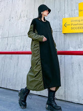 Splicing Pleated Loose Maxi Dress